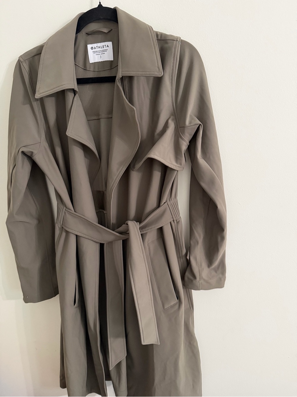 Athleta Taupe Belted Stellar Trench Women’s Coat Size S